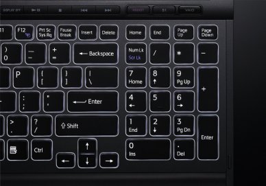 backlit keyboard frames the keys with a soft glow and illuminates the keys for convenient typing day or night. 